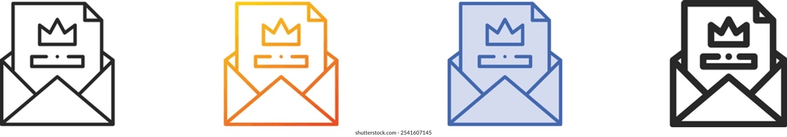 newsletter icon.Thin Linear, Gradient, Blue Stroke and bold Style Design Isolated On White Background