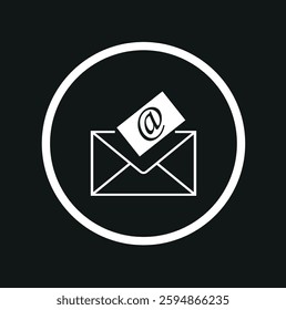   Newsletter isolated on special round button abstract illustration