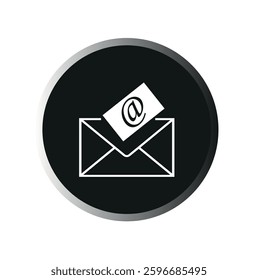   Newsletter isolated on special round button abstract illustration