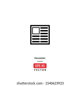 Newsletter line icon vector, EPS10 - Vector