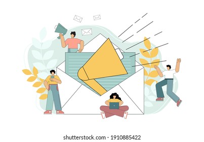 Newsletter. News. Public awareness. Vector illustration