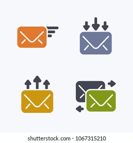 Newsletter Operations - Glyph Duo Icons. A set of 4 professional, pixel-aligned icons.