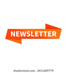 Newsletter Orange Ribbon Rectangle Shape For New Information Announcement Detail Actual
