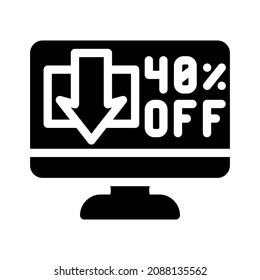newsletter with promotion and coupon glyph icon vector. newsletter with promotion and coupon sign. isolated contour symbol black illustration
