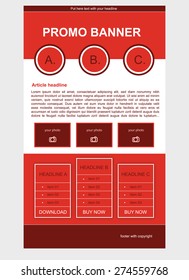 Newsletter red template with business style