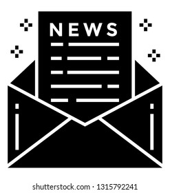 Newsletter solid icon design 