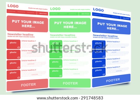 newsletter template business nonprofit organization stock vector