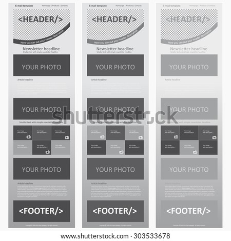 newsletter template business nonprofit organization monochrome stock