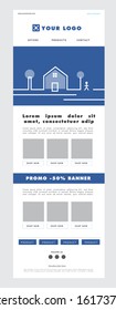 Newsletter template, Web design elements, vector 