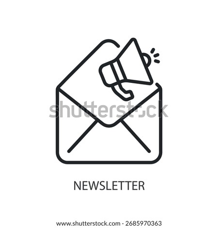 Newsletter thin line vector icons.