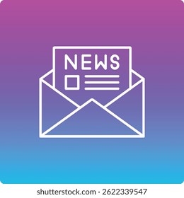 Ícone de vetor da newsletter. Pode ser usado para impressão, aplicativos móveis e da Web.