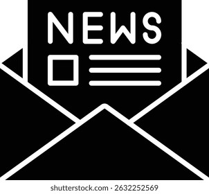 Newsletter vector icon. Can be used for printing, mobile and web applications.