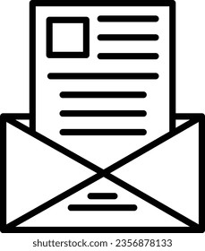 Newsletter Vector Icon Glyph Style