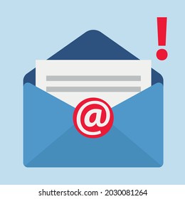 Newsletter vector icon. Mail isolated. Open new message symbol. E-mail spam internet design. Post in note. Internet web email icon. 