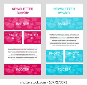 Newsletter vector layout template for business or non-profit organization