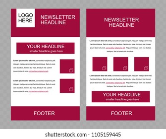 Newsletter vector layout template for business or non-profit organization