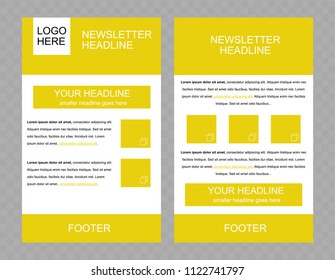 Newsletter vector layout template for business or non-profit organization