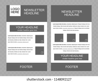 Newsletter vector layout template for business or non-profit organization