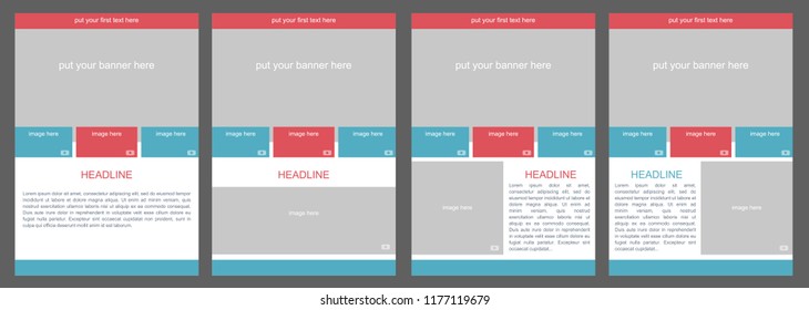 Newsletter vector layout template for business or non-profit organization