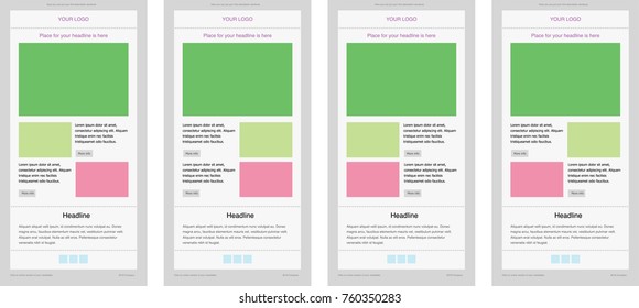 Newsletter vector layout template for business or non-profit organization