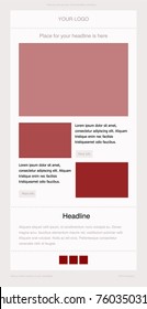 Newsletter vector layout template for business or non-profit organization