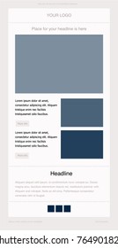 Newsletter vector layout template for business or non-profit organization