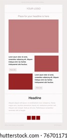 Newsletter vector layout template for business or non-profit organization