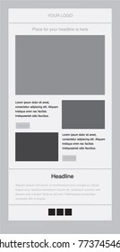 Newsletter vector layout template for business or non-profit organization