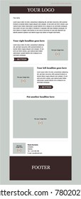 Newsletter vector layout template for business or non-profit organization