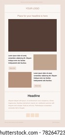 Newsletter vector layout template for business or non-profit organization