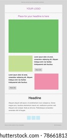 Newsletter vector layout template for business or non-profit organization