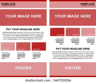 Newsletter vector layout templates for business or non-profit organization