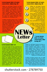 Newsletter or website page layout. Business and non-profit use. Colorful illustration.