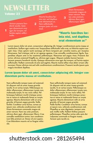 Newsletter or website page layout. Can be used in business and non-profit organizations. Vector illustration in flat style.