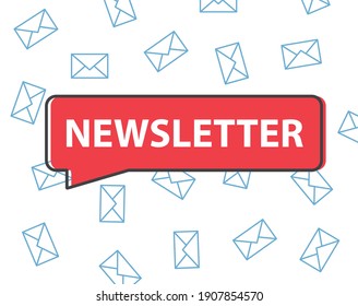 newsletter written in speech bubble  vector illustration