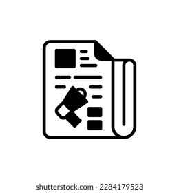 Newspaper Advertisement icon in vector. Illustration