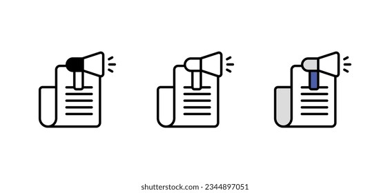 Newspaper Advertisementicon design with white background stock illustration