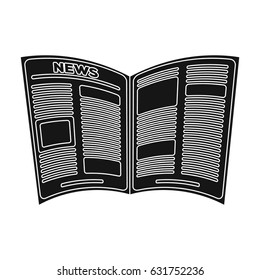 Newspaper.Old age single icon in black style vector symbol stock illustration web.