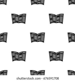 Newspaper.Old age single icon in black style vector symbol stock illustration web.