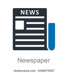 Conceito de ícone de jornal e artigo