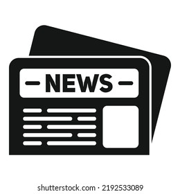 Newspaper article icon simple vector. News paper. Daily story
