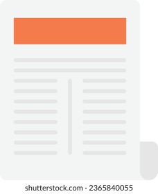 Newspaper Article Press Icon Vector Flat Illustration