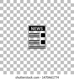 Newspaper. Black flat icon on a transparent background. Pictogram for your project