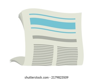newspaper with blue header on white background