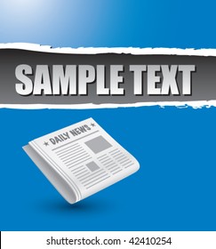 newspaper blue ripped banner