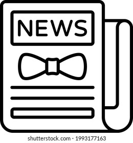Newspaper with bow tie Concept Vector Icon Design, Happy Fathers Day Symbol, Dads Gift Elements Sign, Parents Day Stock illustration