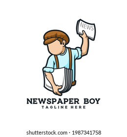 Newspaper Boy Retro Young News Media