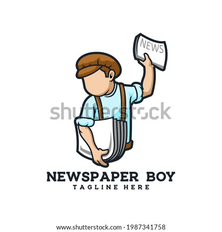 newspaper boy retro young news media