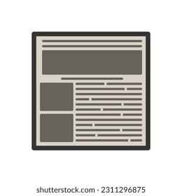 Newspaper cartoon icon. Vector illustration.