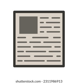 Newspaper cartoon icon. Vector illustration.